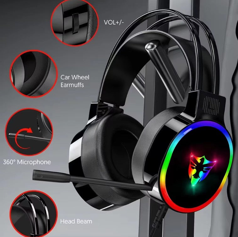 USB 7.1 Wired Gaming Headset and Built-in Microphone
