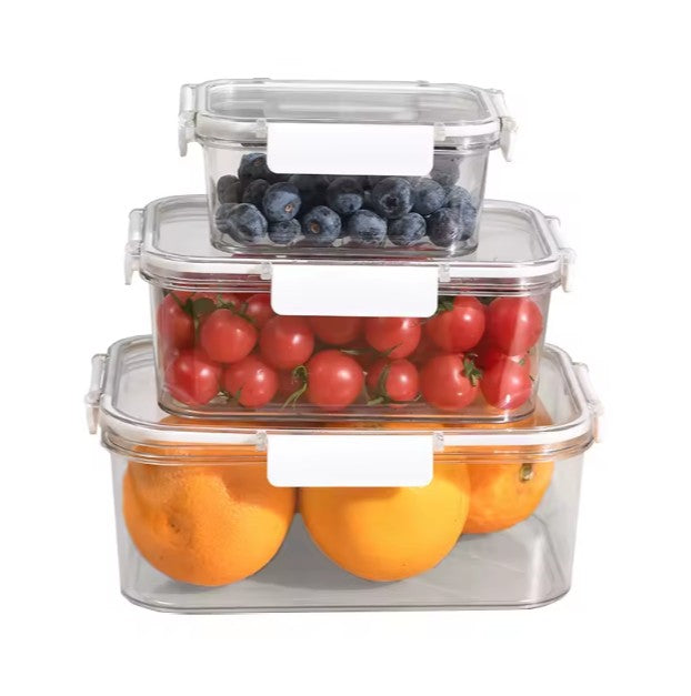 3 Piece Silicone Seal Food Storage Box Set
