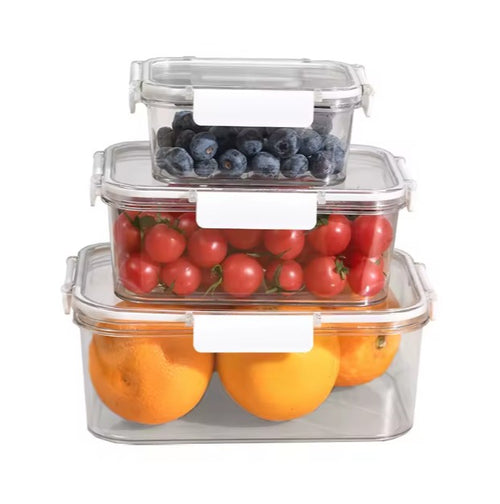 3 Piece Silicone Seal Food Storage Box Set