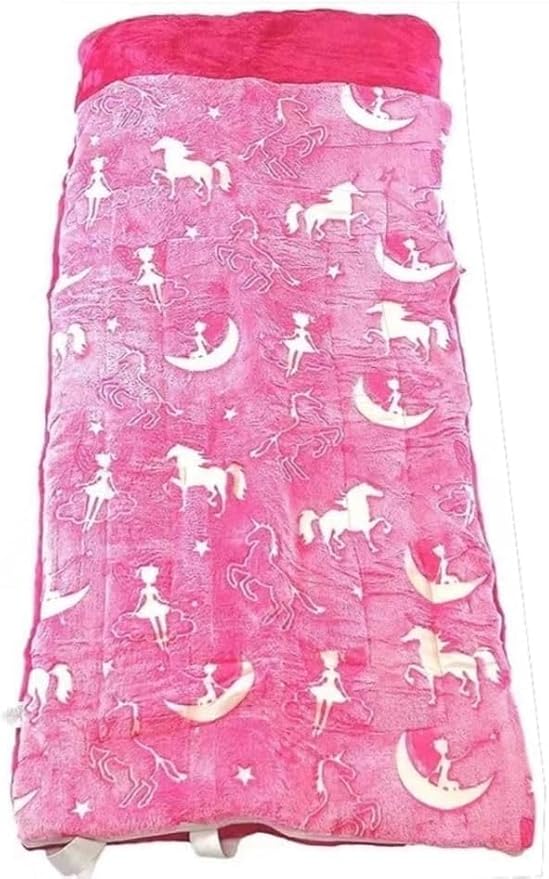 Glow in the Dark Sleeping Bag - Unicorn and Fairy Theme