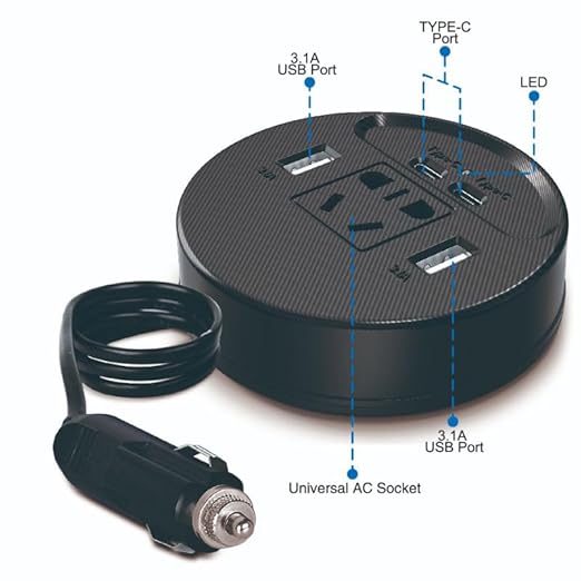 DC12V Multi-Port Car Power Inverter